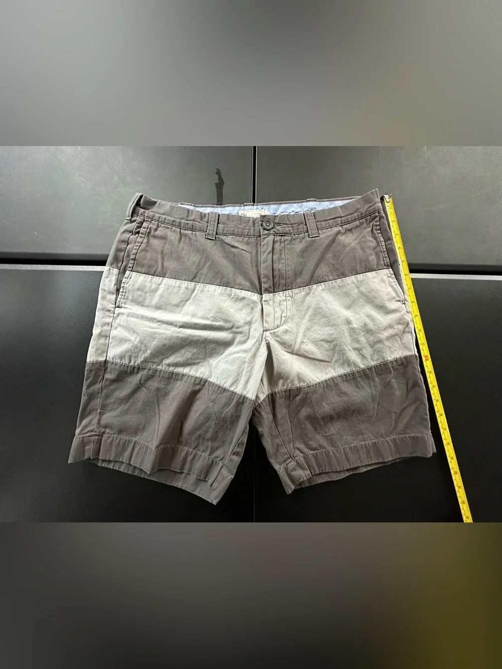 J. Crew Two-Tone Gray & Cream Flat Front Men's Shorts